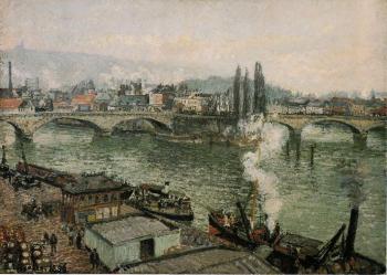 卡米耶 畢沙羅 The Corneille Bridge, Rouen, Grey Weather 卡米耶 畢沙羅 The Corneille Bridge, Rouen, Grey Weather